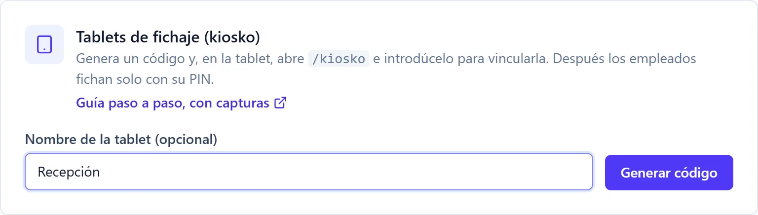 El nombre de la tablet escrito